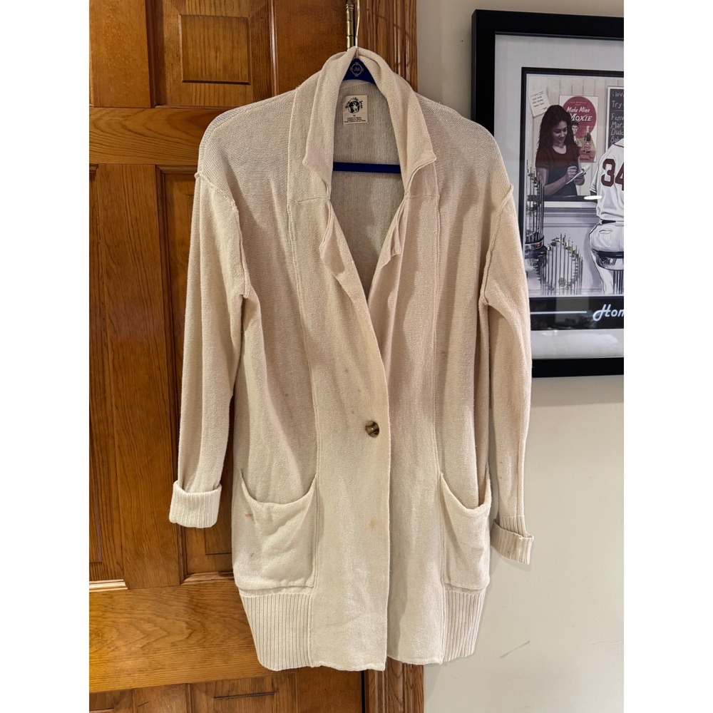 Free‎ People We The Free Cream Recycled Cotton Blazer Cardigan Sweater XS
